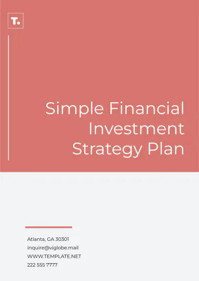 Free Simple Financial Investment Strategy Plan Template to Edit Online