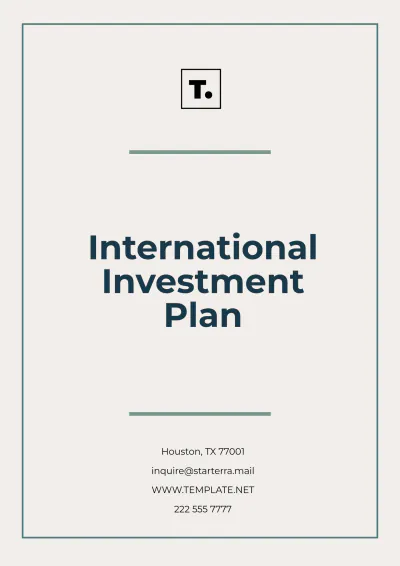 Free International Investment Plan Template to Edit Online