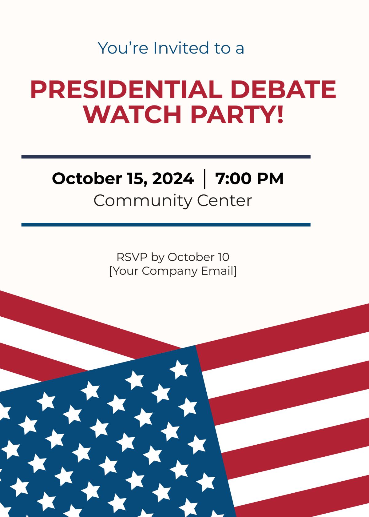 Presidential Election Debate Watch Party Invitation