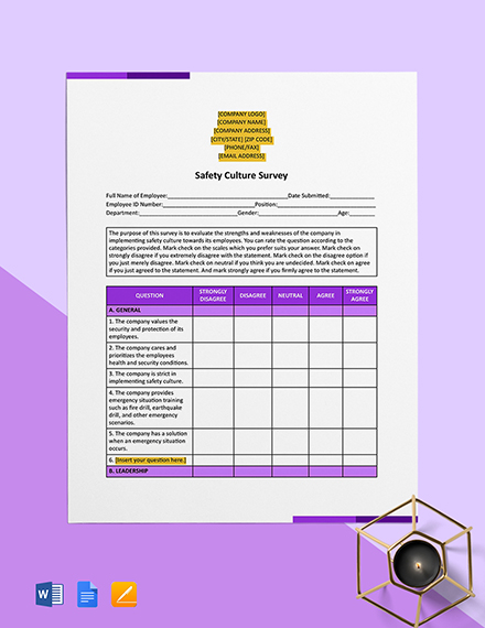 Safety Culture Survey Template