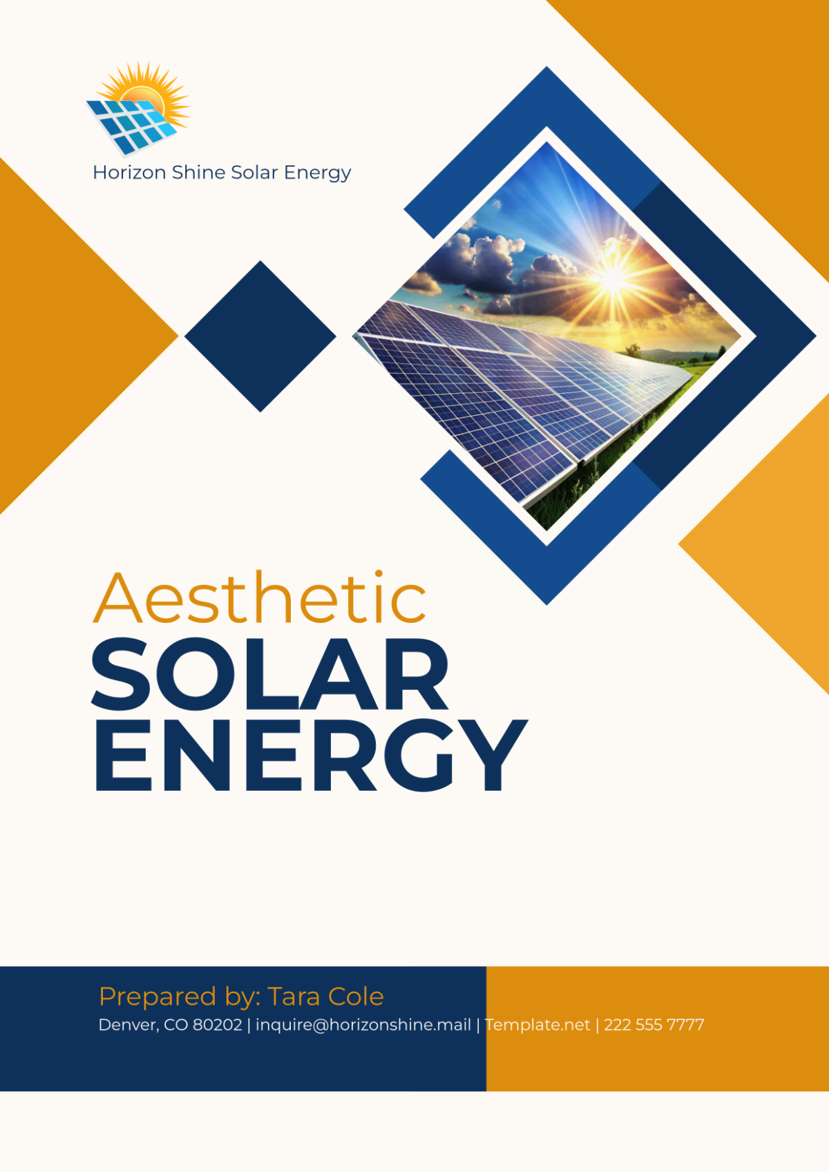 Aesthetic Solar Energy Cover Page