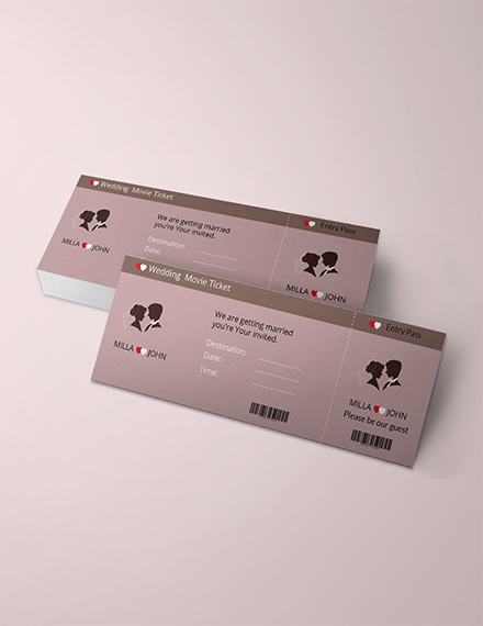 free wedding invitation movie ticket template download 57 tickets