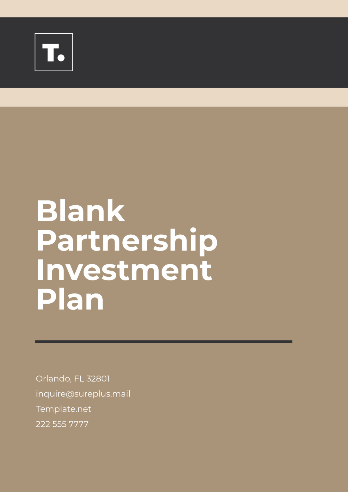 Blank Partnership Investment Plan Template - Edit Online & Download