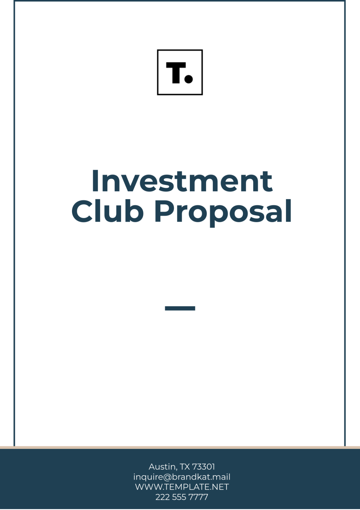 Investment Club Proposal Template - Edit Online & Download