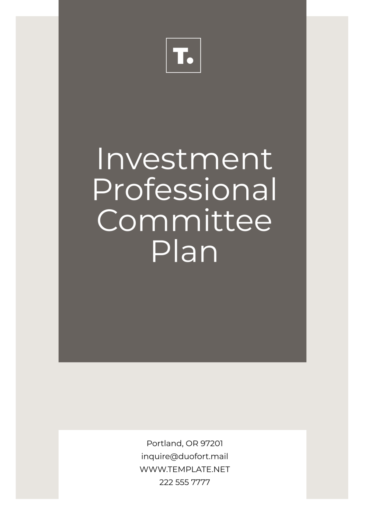 Investment Professional Committee Plan Template - Edit Online & Download