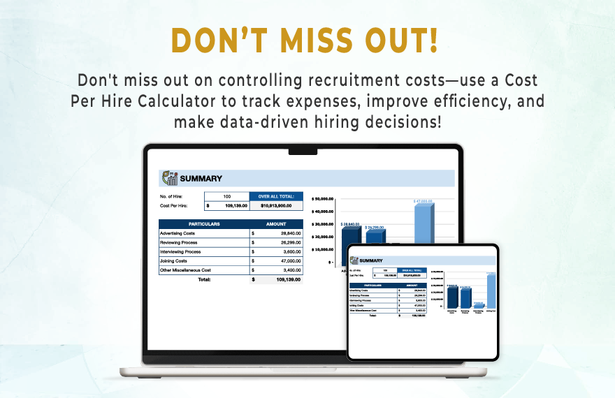 Cost Per Hire Calculator Template