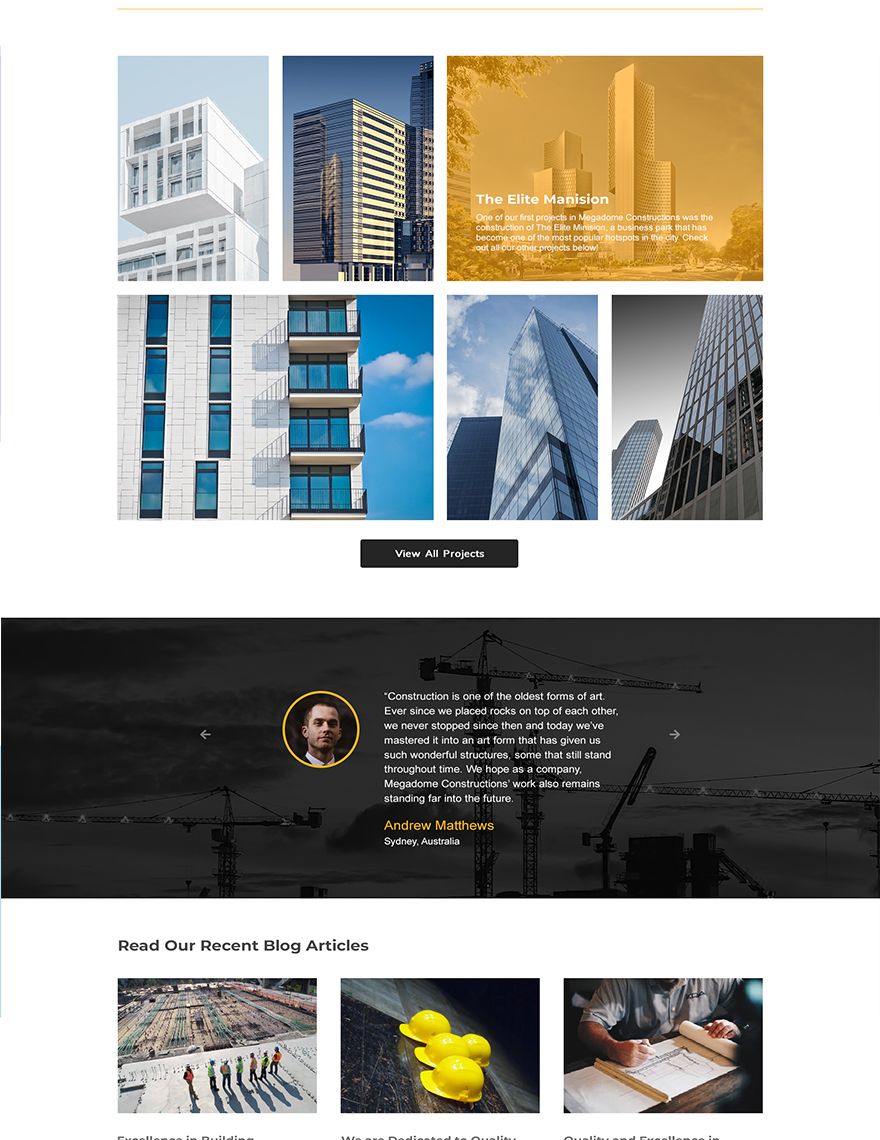 Modern Construction Company WordPress Theme/Template