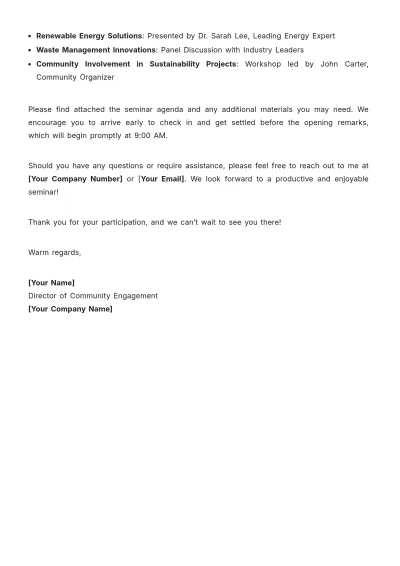 Free Seminar Welcome Letter Design Template to Edit Online