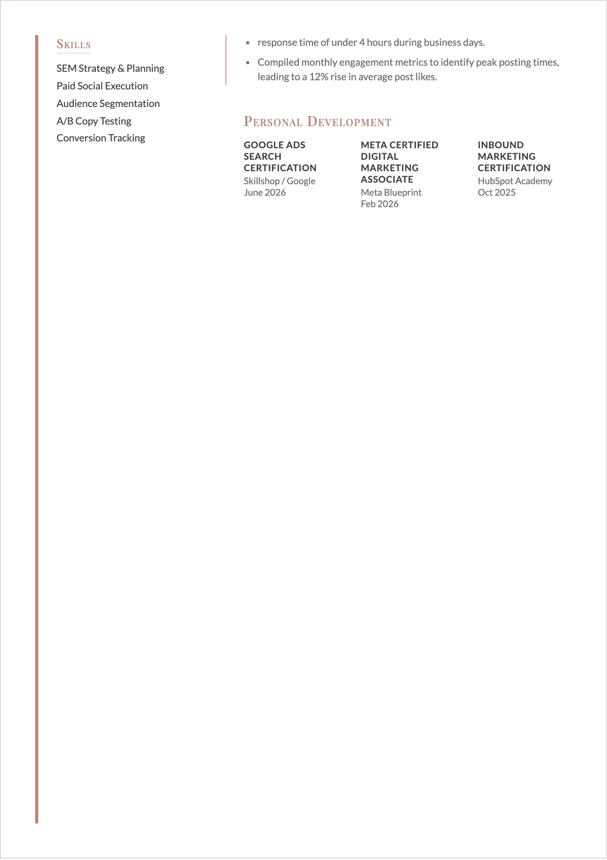 Free Entry-Level One Page ATS Resume Template, AI Resume Builder