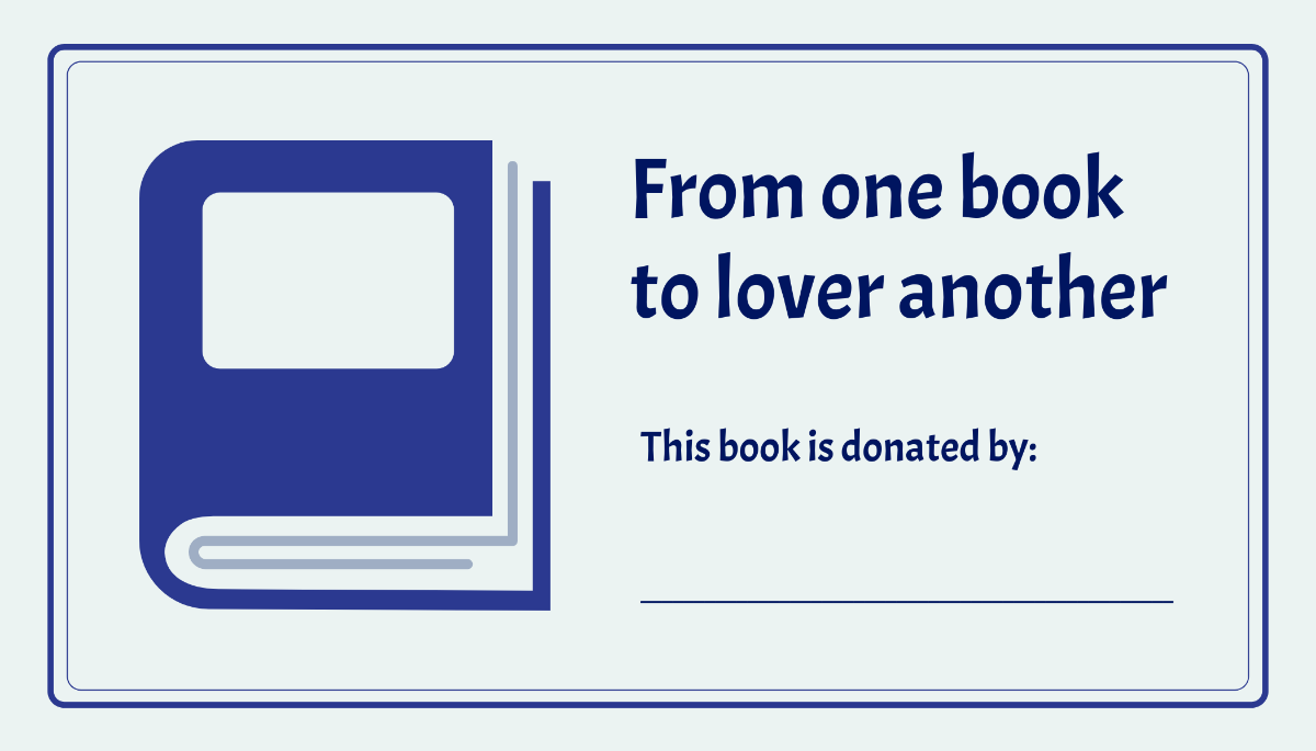 Creative Book Donation Label Template