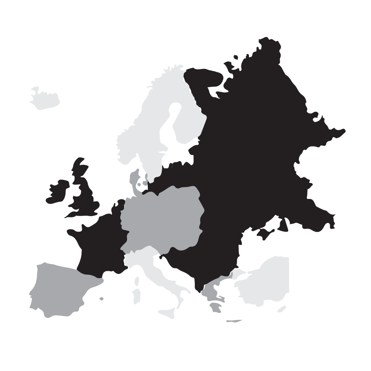 Black and White Europe Clipart