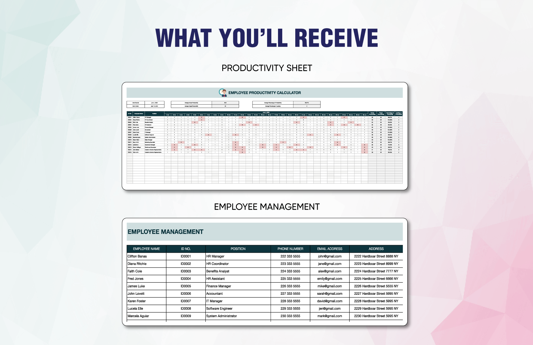 Employee Productivity Calculator Template