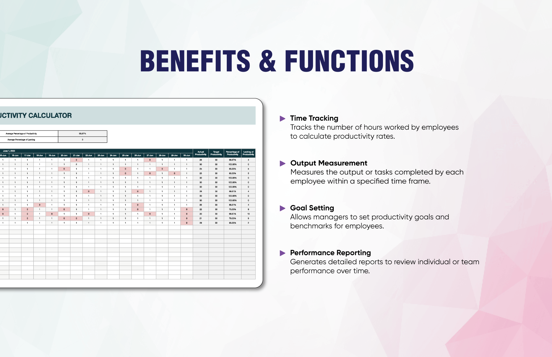 Employee Productivity Calculator Template