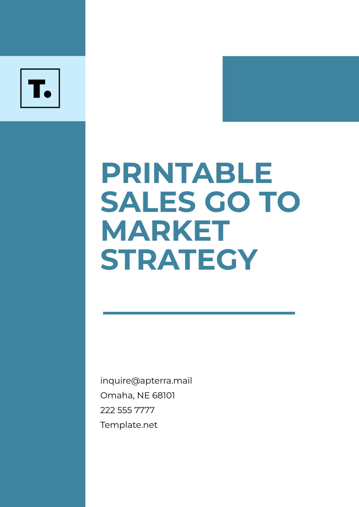 Free Printable Sales Go to Market Strategy Template