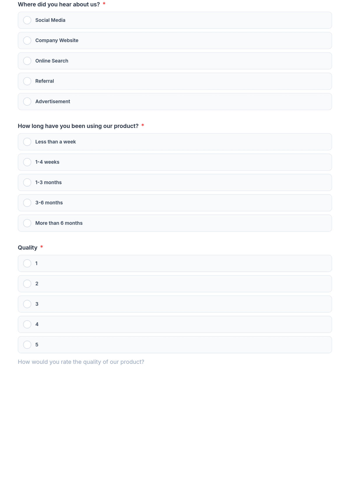 Free Product Feedback Form Template & AI Product Feedback Form Maker