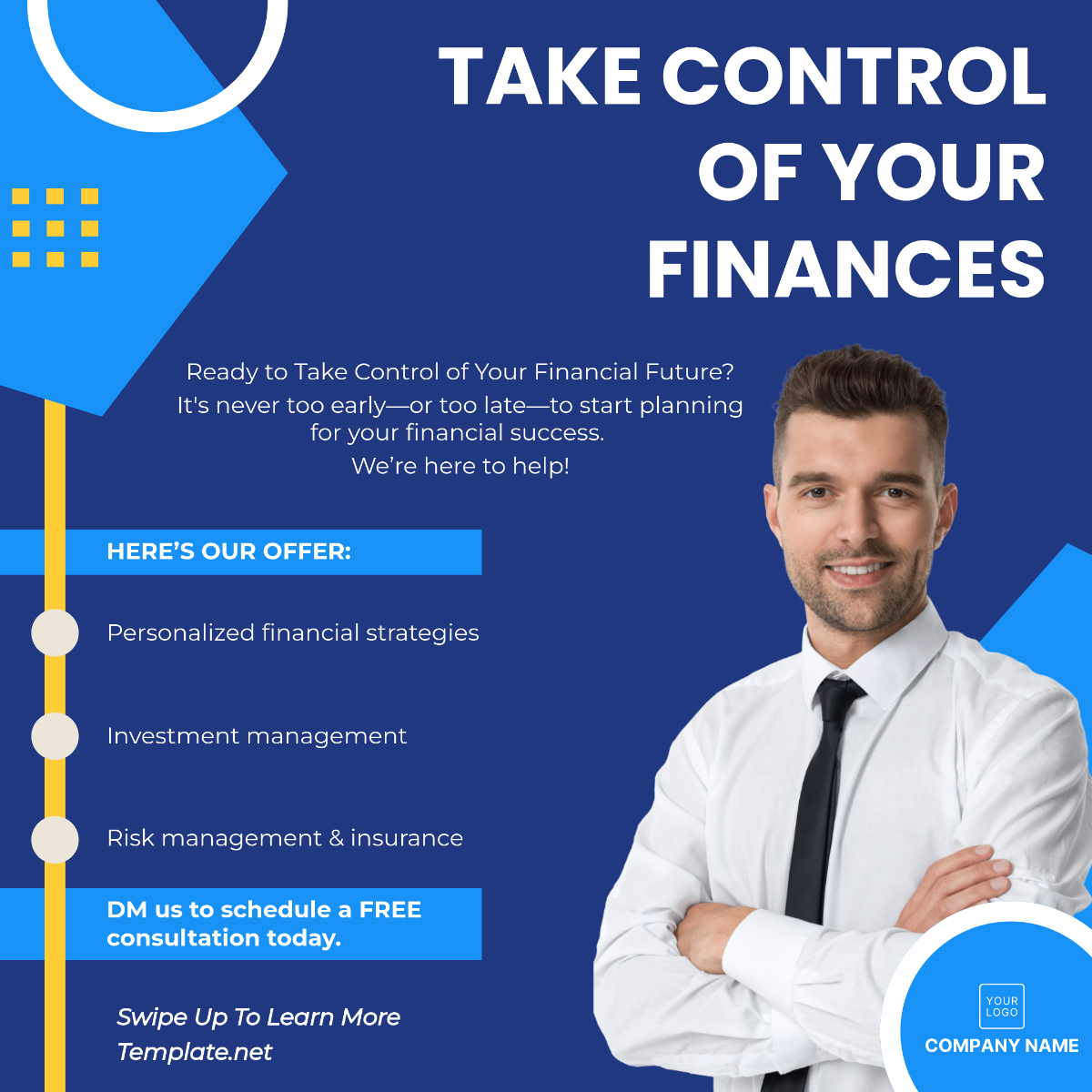 Financial Advisor Instagram Post Template - Edit Online & Download