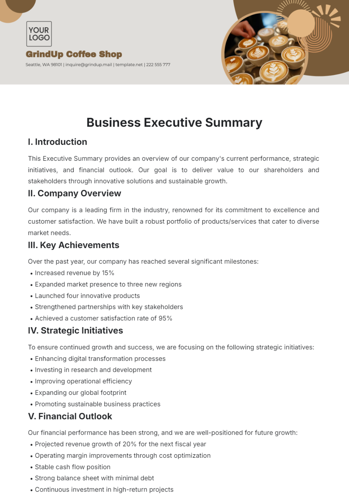 Business Executive Summary Template - Edit Online & Download