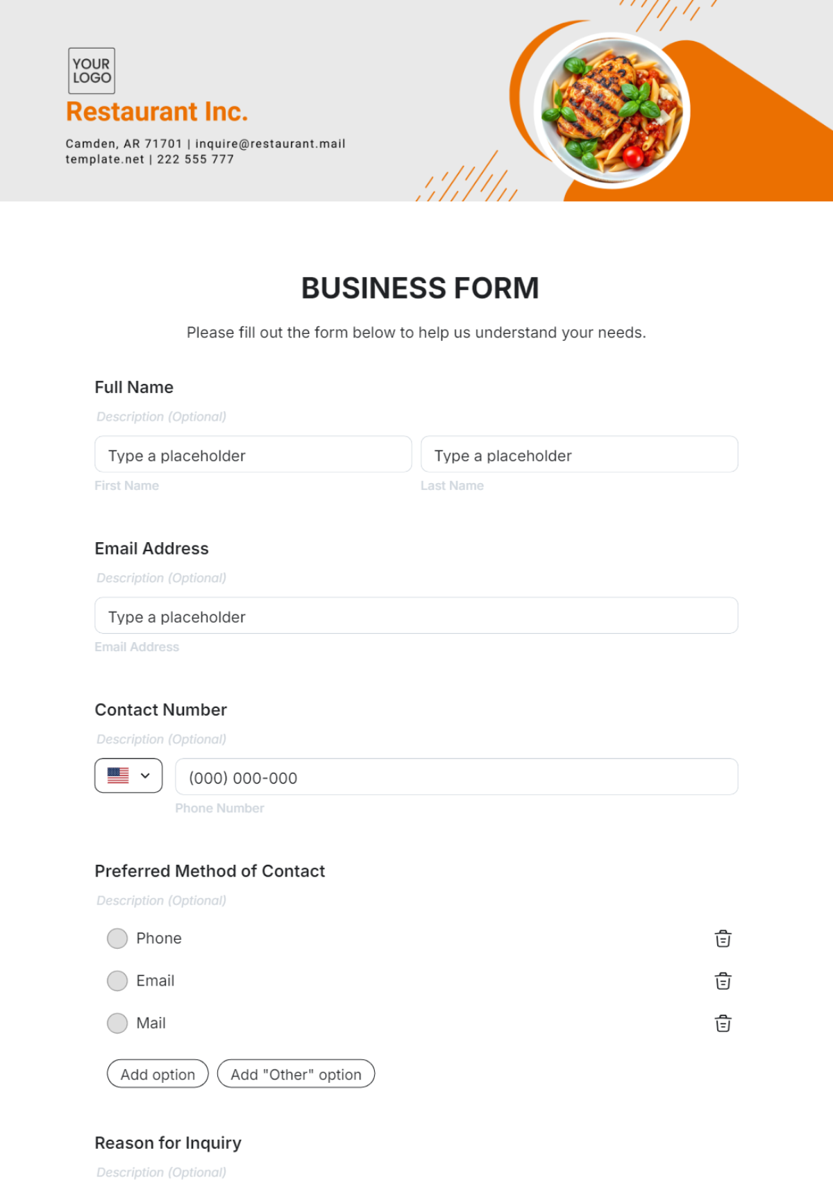 Business Form Template - Edit Online & Download