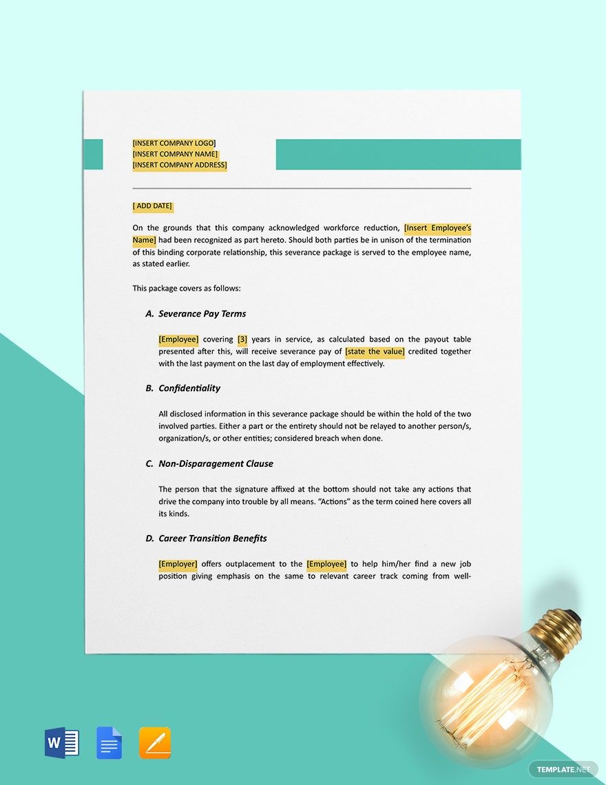 Severance Package Template in Word, Google Docs, Pages, PDF - Download | Template.net