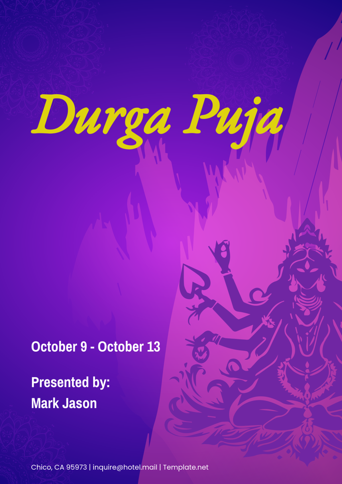 Durga Puja Cover Page Template - Edit Online & Download