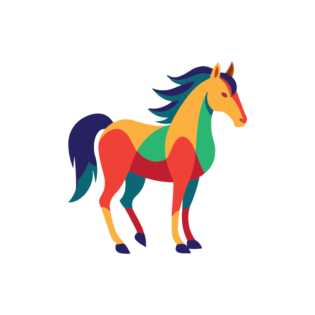 Colorful Horse Clipart  - Edit Online | Template.net