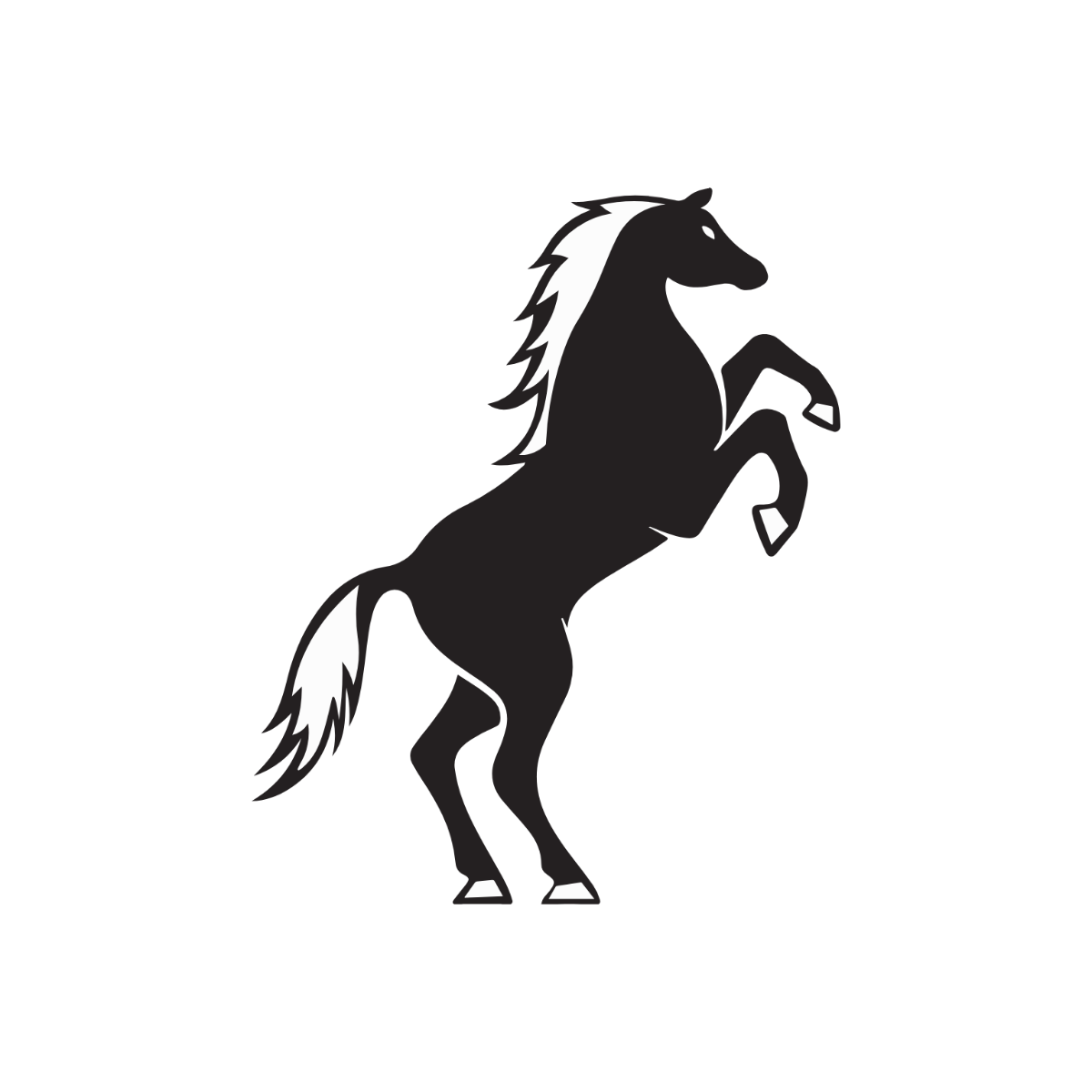 Black and White Horse Clipart  - Edit Online | Template.net