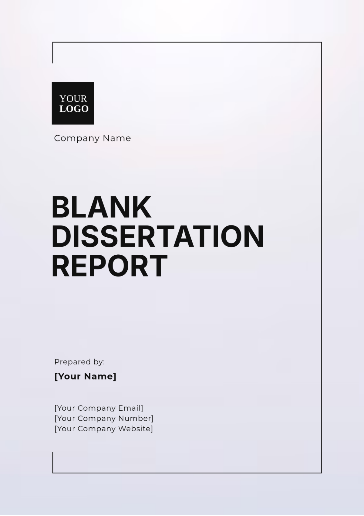 Free Blank Dissertation Report Template to Edit Online