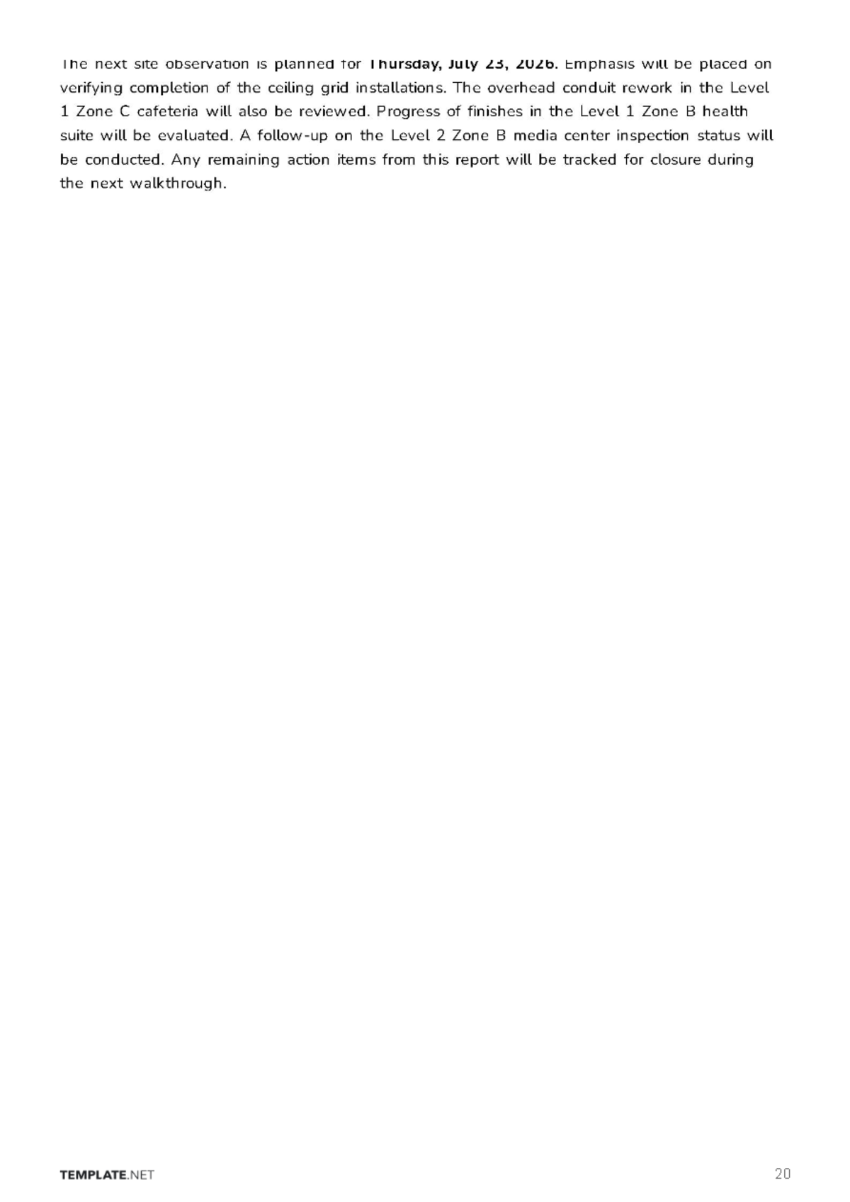 Free Site Observation Report Template to Edit Online