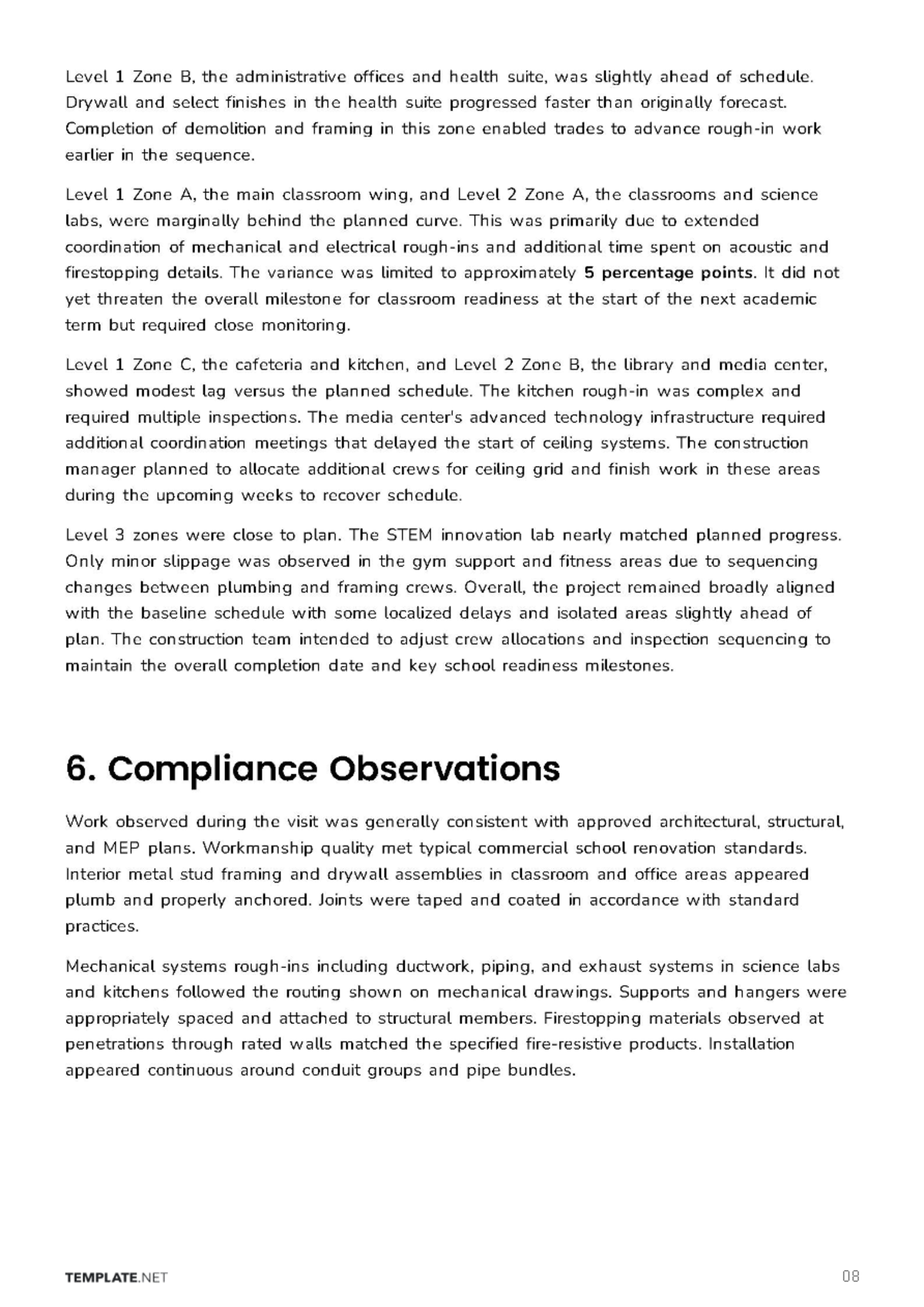 Free Site Observation Report Template to Edit Online