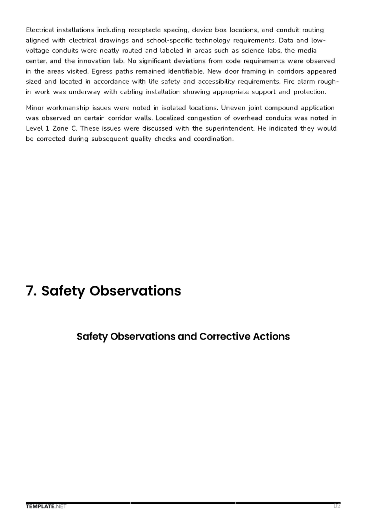 Free Site Observation Report Template to Edit Online