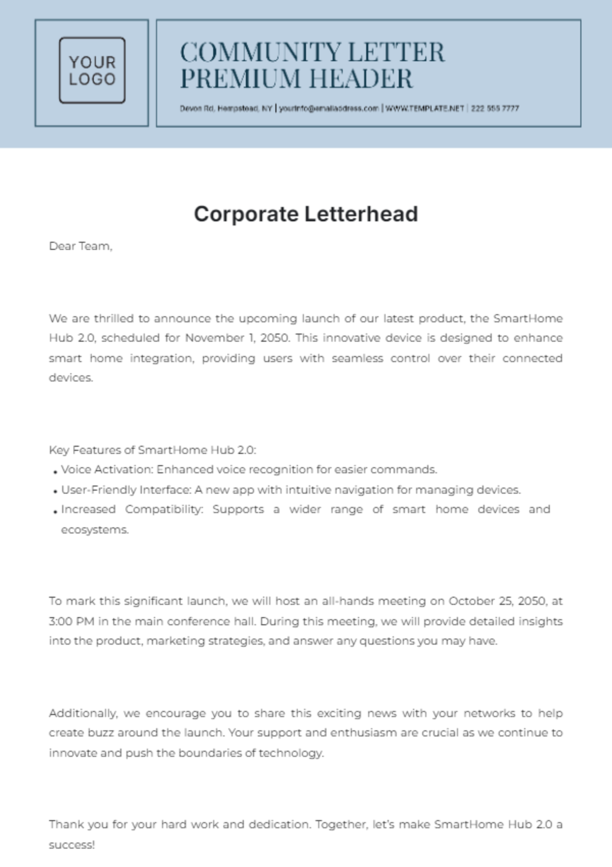 Corporate Letterhead Template