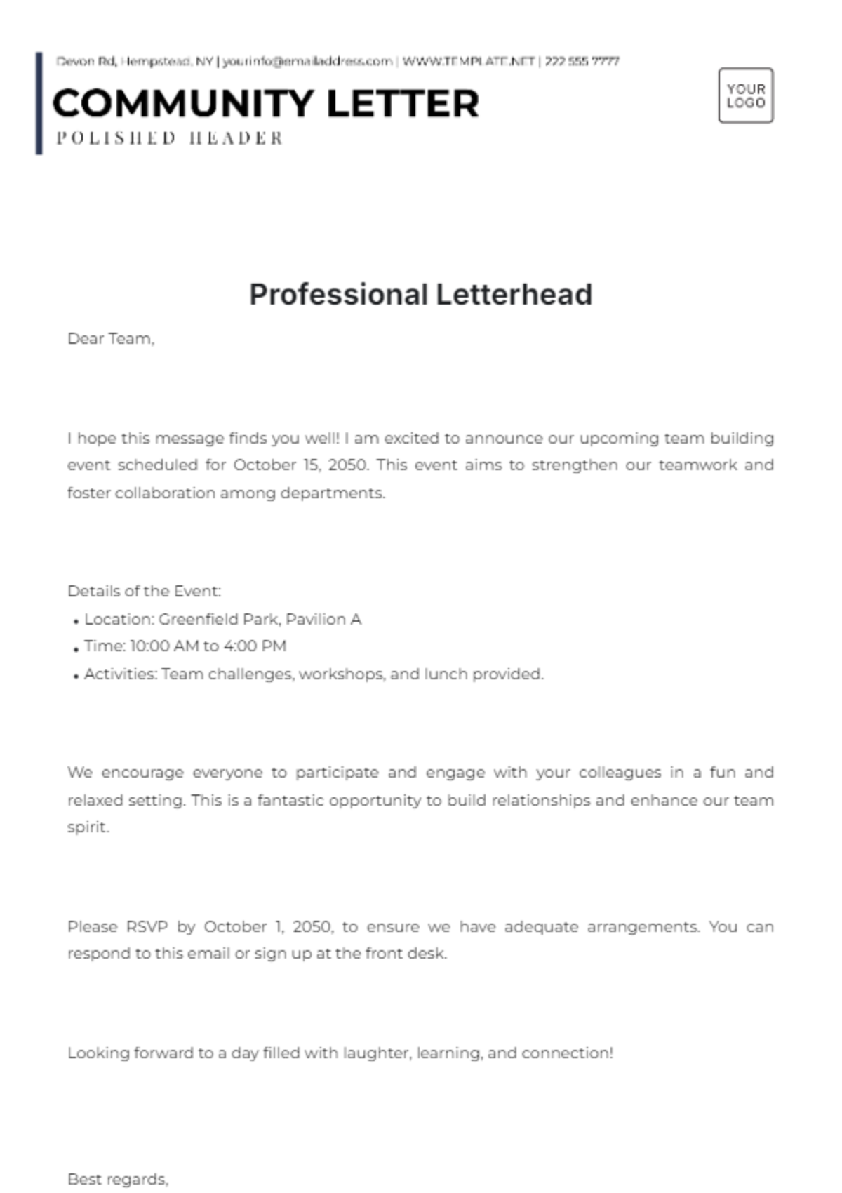 Free Professional Letterhead Template