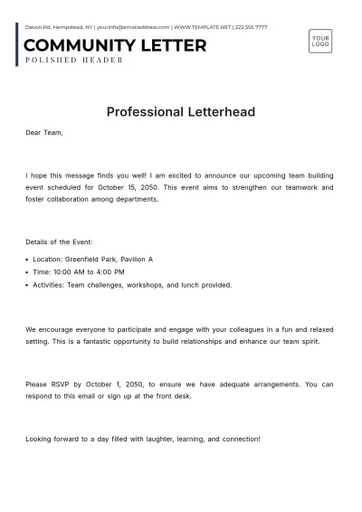 Free Professional Letterhead Template to Edit Online