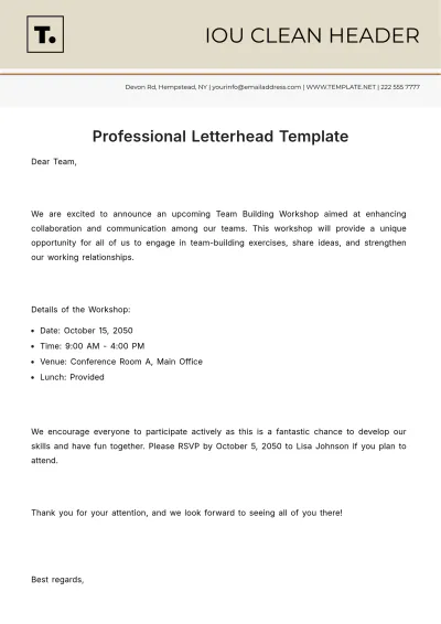 Free Modern Letterhead Template to Edit Online