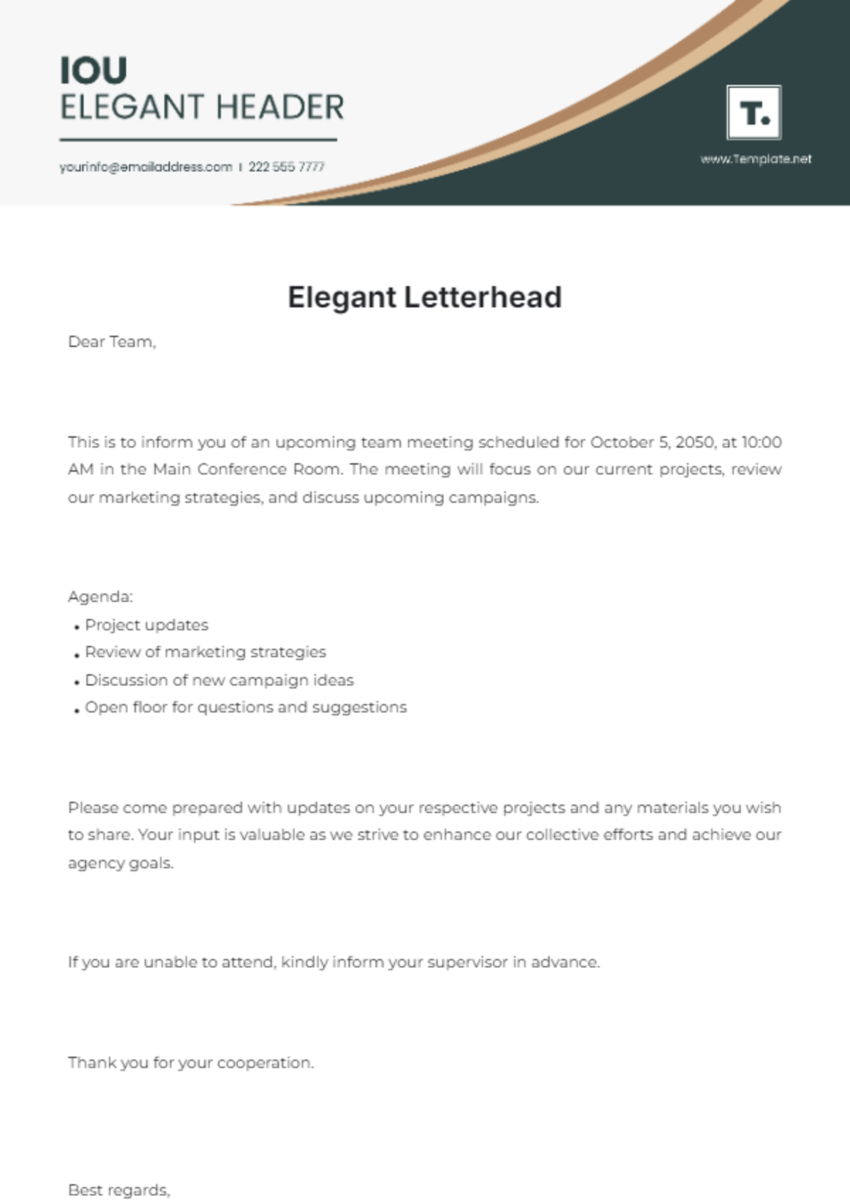 Free Elegant Letterhead Template