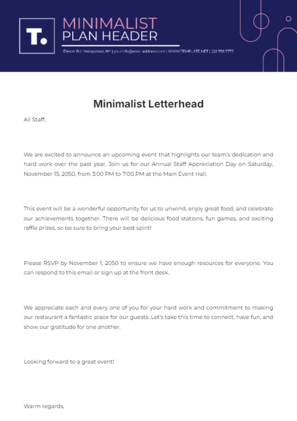 Free Minimalist Letterhead Template