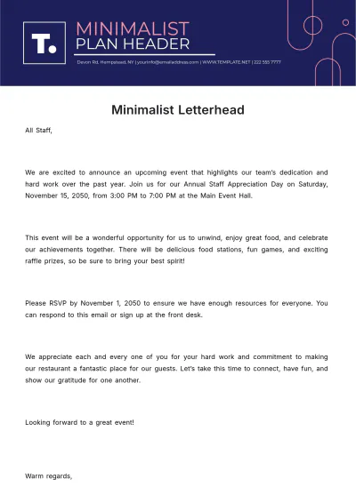 Free Minimalist Letterhead Template to Edit Online