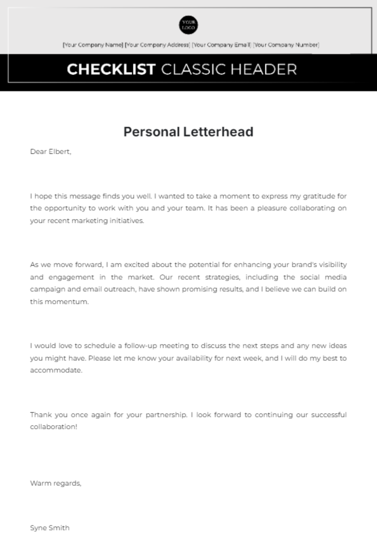 Personal Letterhead Template - Edit Online & Download