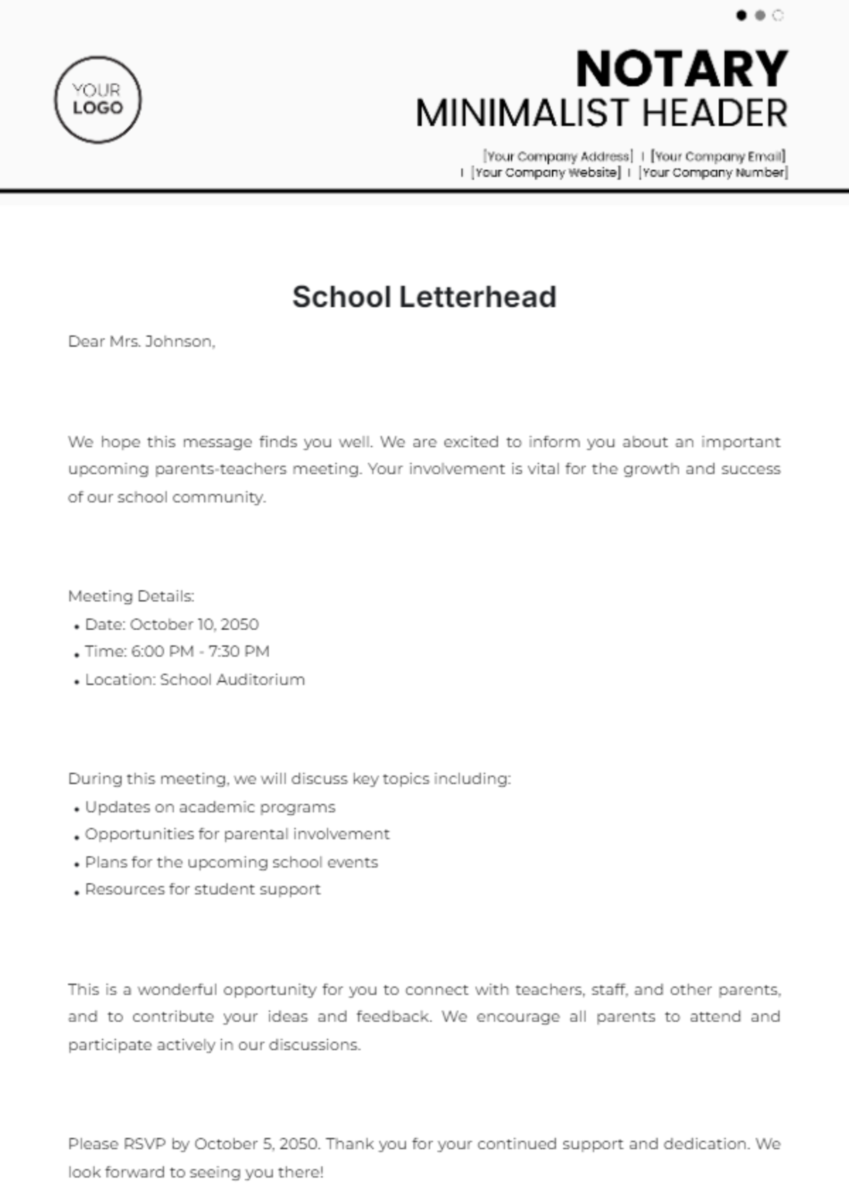 School Letterhead Template - Edit Online & Download