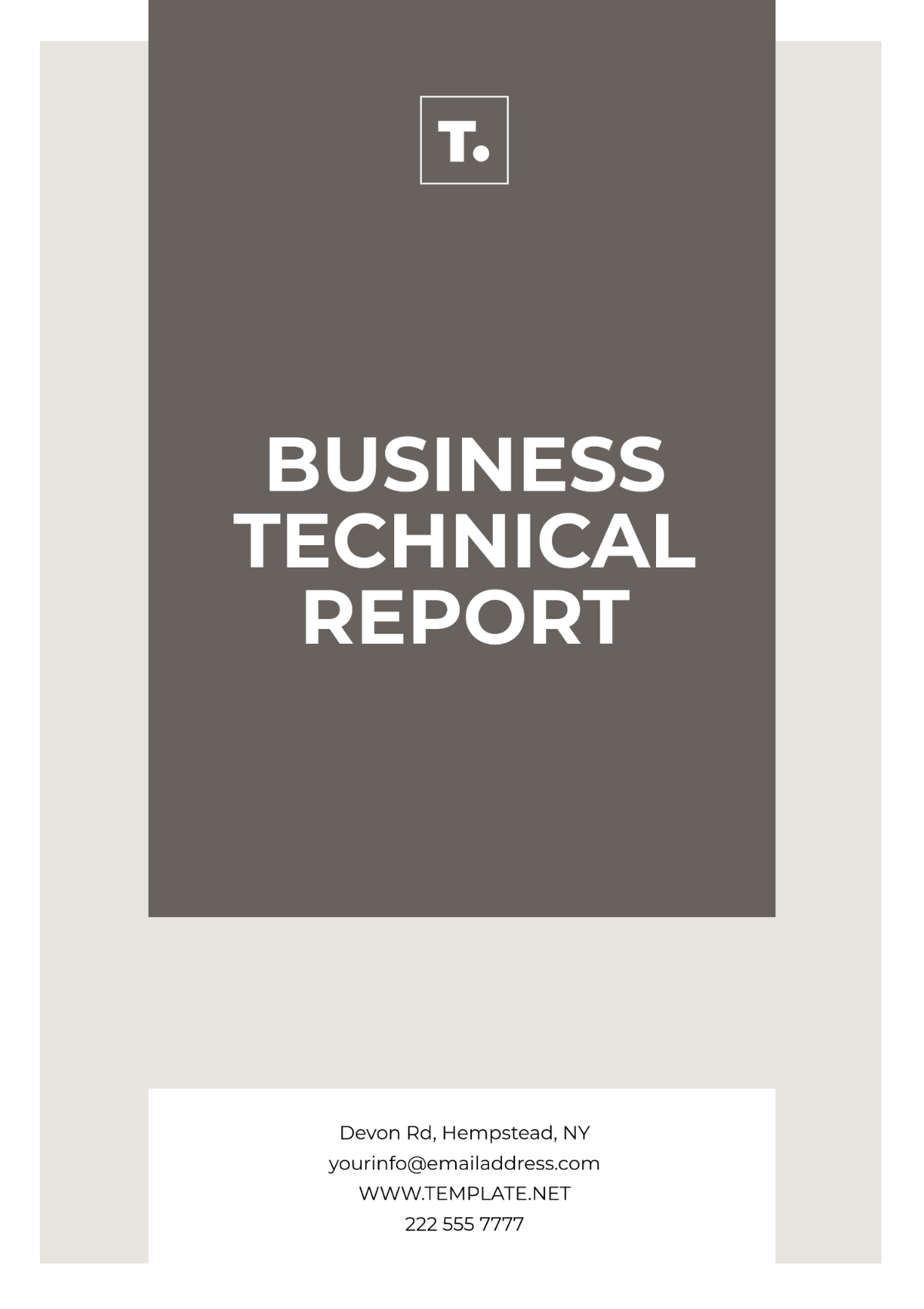 Printable Business Technical Report Template