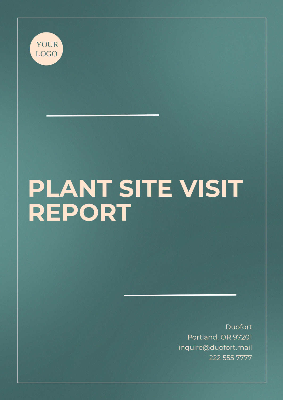 Plant Site Visit Report Template - Edit Online & Download