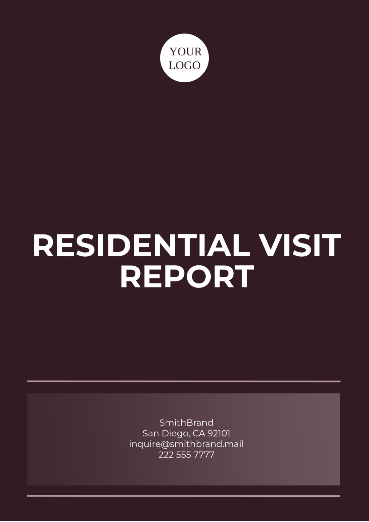 Free Residential Visit Report Template to Edit Online