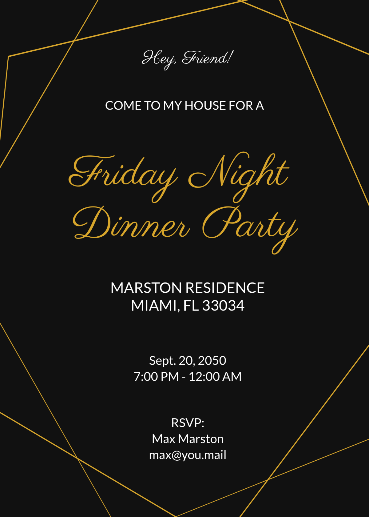 Free Dinner Party Invitation Template