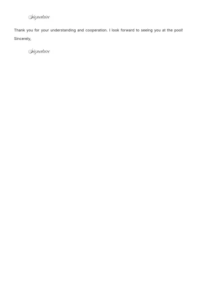 Free Simple Pool Waiver Letter Template to Edit Online