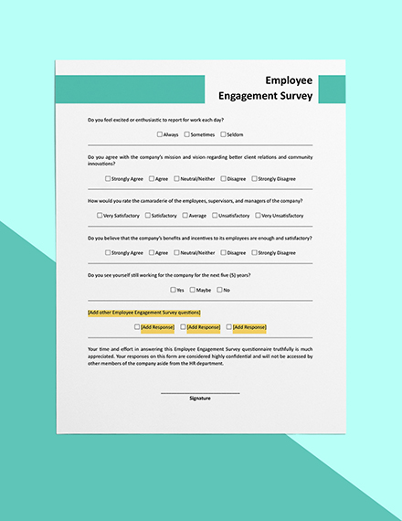 Employee Engagement Survey Form  Download