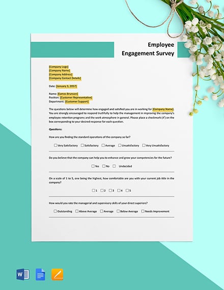 Employee Engagement Survey Form Format