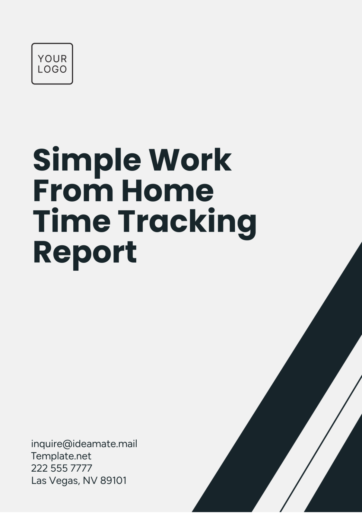 Simple Work From Home Time Tracking Report Template - Edit Online & Download