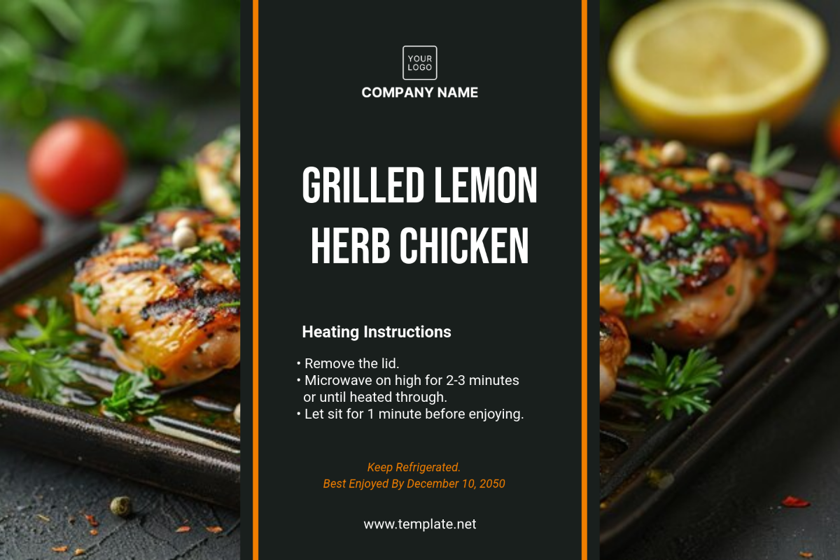 Free Food Delivery Meal Label Template to Edit Online