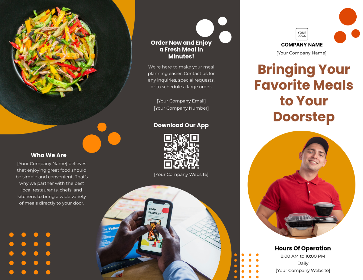 Food Delivery Brochure Template - Edit Online & Download