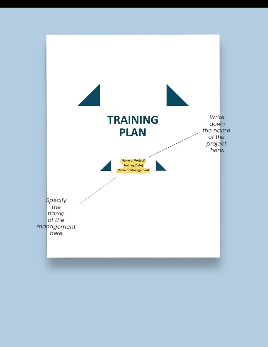 Sample Training Plan Template